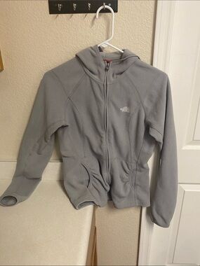 The North Face Gray Full‑Zip Hooded Fleece Jacket